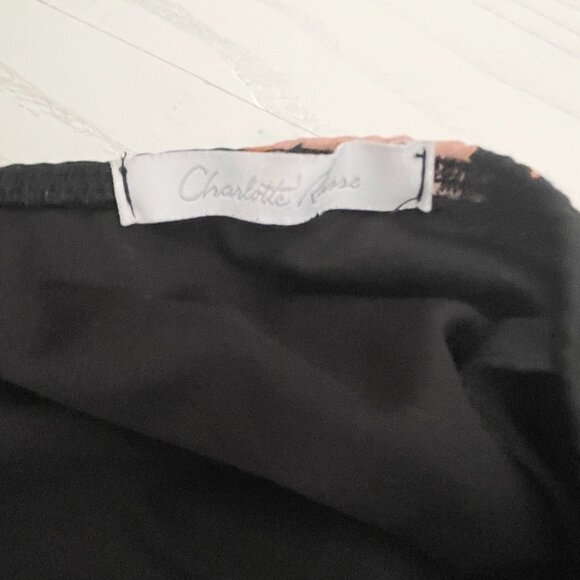 Vintage Charlotte Russe Women's Y2K Dress Small Black Floral Ruffle Cowl Slip - Picture 7 of 9